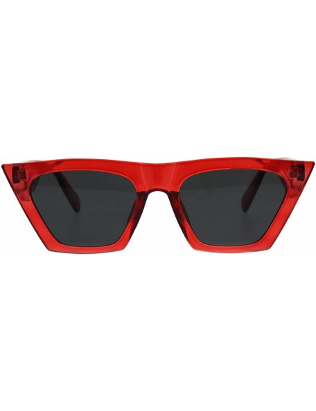 Cat Eye Womens Futuristic Squared Flat Top Cat Eye Goth Retro Mod Sunglasses - Red Black - C018GETL0H5 $8.87