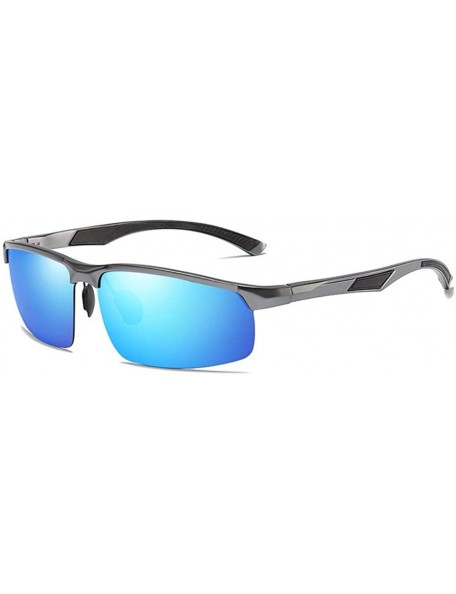 Aviator Men's Aluminum Magnesium Half Frame Sport Polarizing Sunglasses Brilliant Polarizing Driving Sunglasses - C - C118QR7...