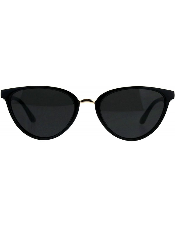 Oval Womens Oval Cateye Sunglasses Metal Bridge Designer Fashion Shades - Black (Black) - C318DASCL2O $11.99