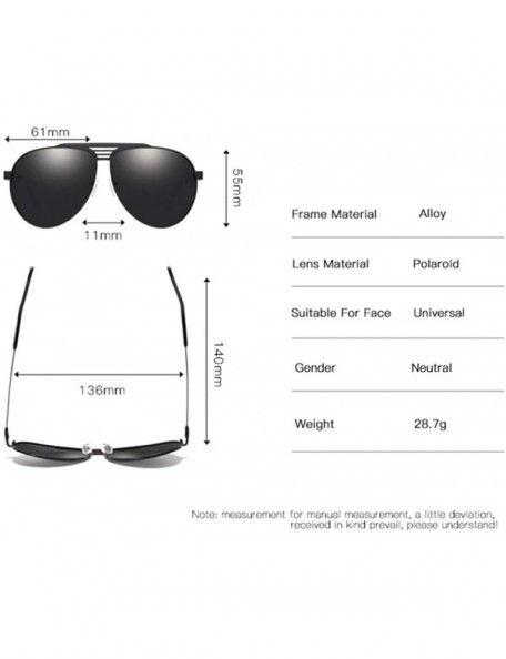 Sport HD Vintage Classic Polarized Sunglasses for Men Women Navigator Rectangular Designer Style - E - CK197AYT58R $16.23