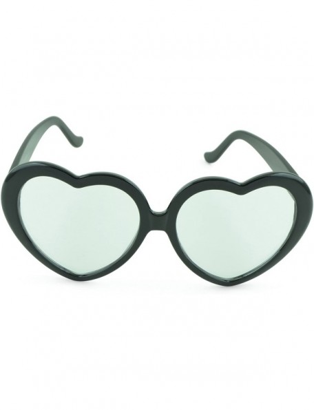Oval Womens Super Cute Shades Fashion Trendy Heart Shaped Sunglasses - Black-heart - CG12CWNYAHR $6.87