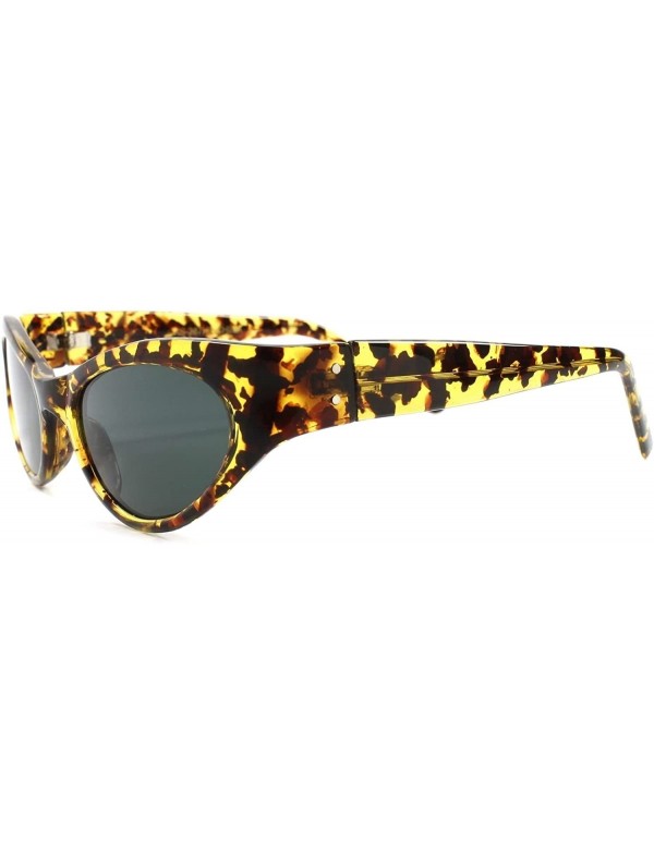 Cat Eye Vintage Fashion Classic Womens Stylish Cat Eye Sunglasses - Tortoise - CA1896E27D2 $10.24