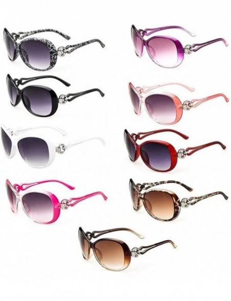 Oval Women's Fashion Oval Shape UV400 Framed Sunglasses - Wine Red + Grey - CJ197IL2Z8I $18.45