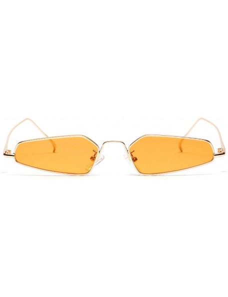 Rectangular Vintage Narrow Sunglasses Rectangle Glasses - Orange - CC18NUWMDXE $13.10