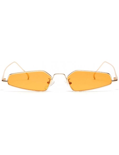 Rectangular Vintage Narrow Sunglasses Rectangle Glasses - Orange - CC18NUWMDXE $13.10