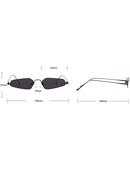 Rectangular Vintage Narrow Sunglasses Rectangle Glasses - Orange - CC18NUWMDXE $13.10