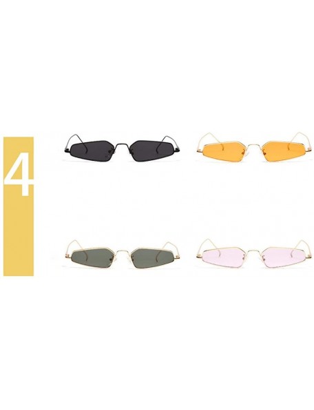 Rectangular Vintage Narrow Sunglasses Rectangle Glasses - Orange - CC18NUWMDXE $13.10