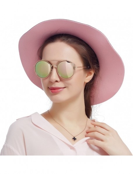 Aviator Women Men Polarized Sunglasses Aviator Metal UV Protection JA6068 - Pink - CA189A5YQUL $27.89