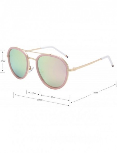 Aviator Women Men Polarized Sunglasses Aviator Metal UV Protection JA6068 - Pink - CA189A5YQUL $27.89