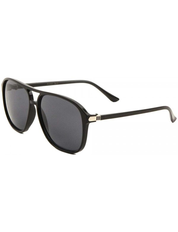 Aviator Flat Top & Lens Thin Temple Modern Rounded Aviator Sunglasses - Black - CS190ESKU97 $15.89