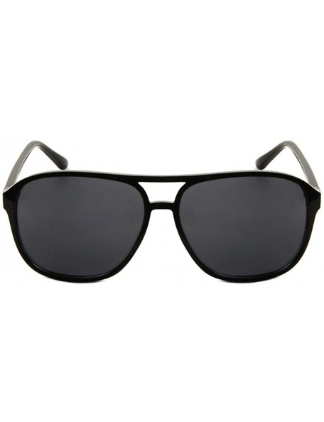 Aviator Flat Top & Lens Thin Temple Modern Rounded Aviator Sunglasses - Black - CS190ESKU97 $15.89
