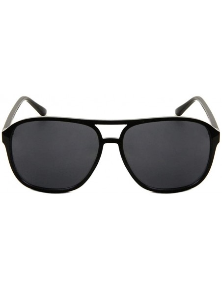 Aviator Flat Top & Lens Thin Temple Modern Rounded Aviator Sunglasses - Black - CS190ESKU97 $15.89