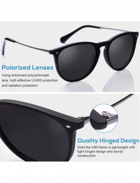 Aviator Vintage Polarized Sunglasses for Women UV400 Protection Driving Fishing Hiking Sport Glasses CA5100 - Grey Lens - CS1...