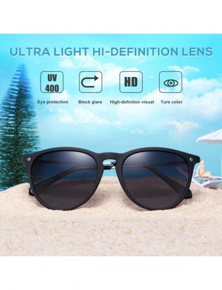 Aviator Vintage Polarized Sunglasses for Women UV400 Protection Driving Fishing Hiking Sport Glasses CA5100 - Grey Lens - CS1...