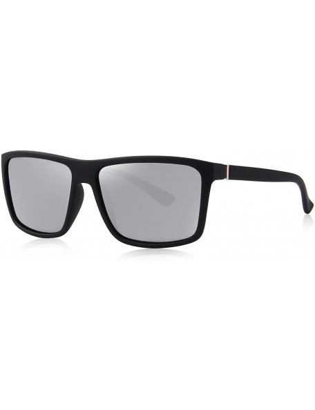 Square Men Polarized Sunglasses Fashion Male Sun glasses 100% UV Protection S8225 - Silver - C4186C6S04H $10.22