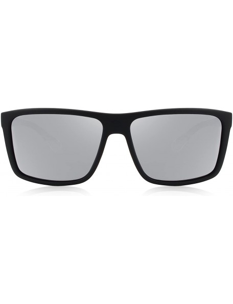 Square Men Polarized Sunglasses Fashion Male Sun glasses 100% UV Protection S8225 - Silver - C4186C6S04H $10.22