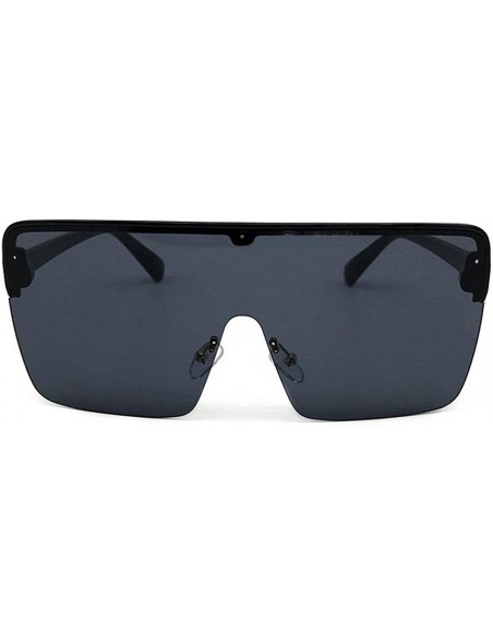 Oversized New Oversized Top Mono Lens Shield Protect Blowing Sand Sunglasses Unisex Retro Square Rimless Glasses - CF18LIX8IO...