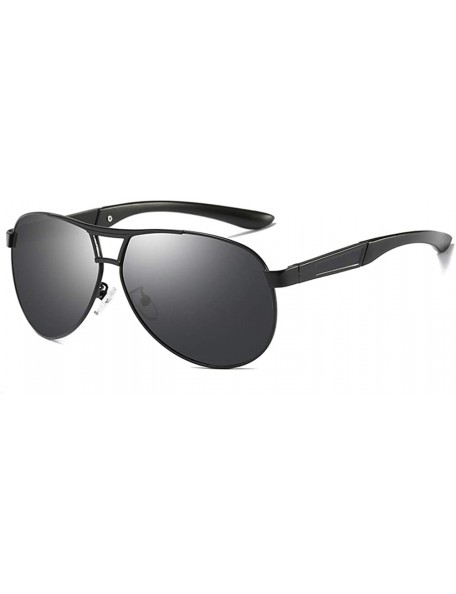 Sport Polarized Aviator Sunglasses for Men Pilot Sunglasses Unisex Sun Glasses - Black01 - CC198QYY938 $30.72