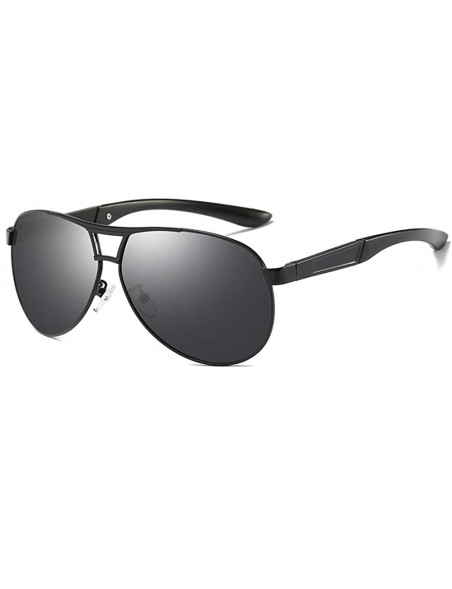 Sport Polarized Aviator Sunglasses for Men Pilot Sunglasses Unisex Sun Glasses - Black01 - CC198QYY938 $13.97