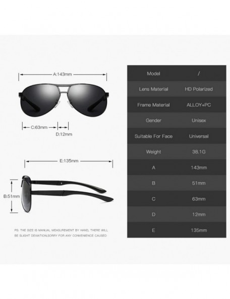 Sport Polarized Aviator Sunglasses for Men Pilot Sunglasses Unisex Sun Glasses - Black01 - CC198QYY938 $13.97