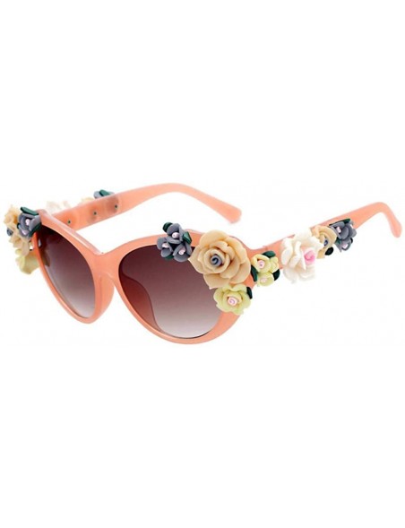 Aviator Retro Rose Sunglasses Women Beach Holiday Baroque Flowers Sun Glasses Women 1 - 5 - CZ18YR3WX8K $7.36