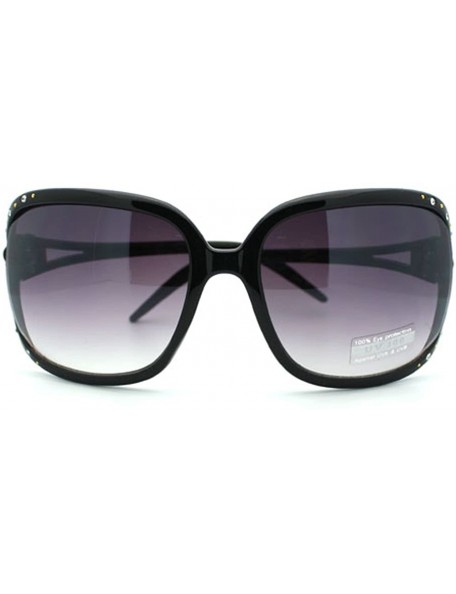 Square Womens Oversize Rhinestone Iced Out Butterfly Designer Diva Sunglasses - Black - CI11YWUR6TT $13.42