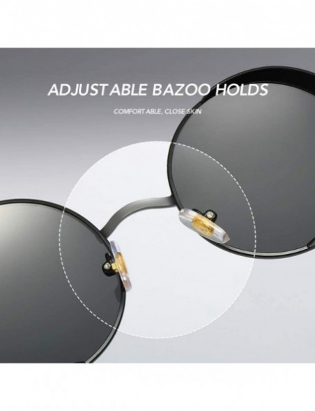Round Retro Round Sunglasses Men Polarized Mirror Steampunk Sun Glasses for Women - Pink Mirror - CR18KDQ0CNC $12.63
