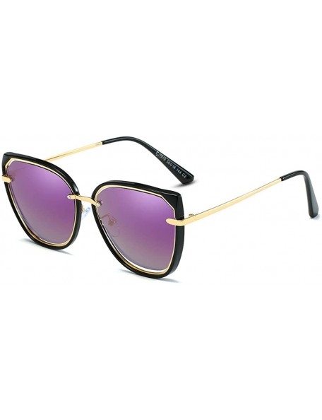 Oval Women Sunglasses Retro Black Drive Holiday Oval Polarized UV400 - Black Purple - CU18R5TNYKT $12.03