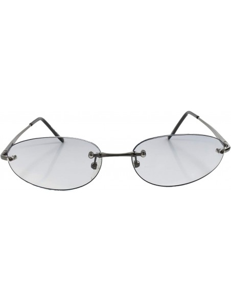 Oval Vintage Retro Sunglasses Light Tint Lens Fashion Gunmetal Mens Women Oval Shades - Gunmetal & Light Gray - CX18T30SKS4 $...