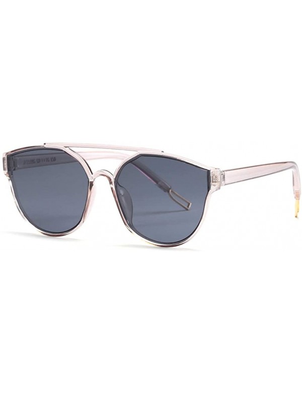 Oval Unisex Sunglasses Retro Black Drive Holiday Oval Non-Polarized UV400 - Grey - CD18R6Y3ETR $9.91