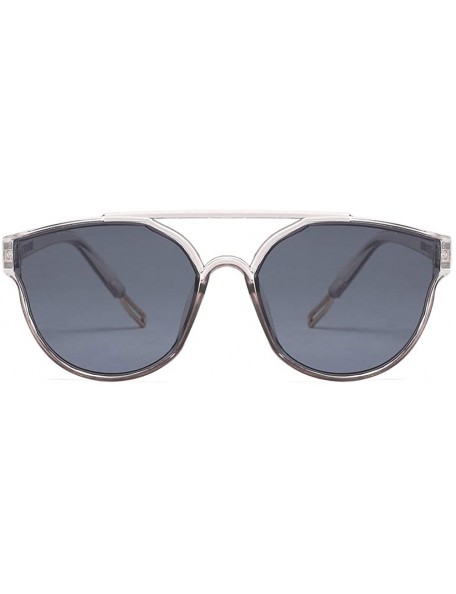 Oval Unisex Sunglasses Retro Black Drive Holiday Oval Non-Polarized UV400 - Grey - CD18R6Y3ETR $9.91