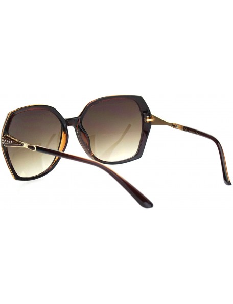 Butterfly Womens Classic 90s Rhinestone Metal Jewel Hinge Butterfly Sunglasses - Brown Smoke - CY18OQW4IEA $12.11