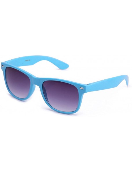 Wayfarer 80's Classic Blue Brothers Horn Rimmed Style Vintage Retro Sunglasses - CC1836WKI03 $17.27
