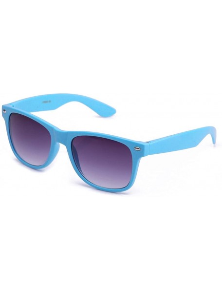 Wayfarer 80's Classic Blue Brothers Horn Rimmed Style Vintage Retro Sunglasses - CC1836WKI03 $11.52