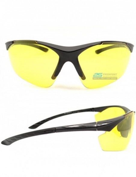 Rimless TR90 Yellow Polarized Sunglasses for Night Riding- Driving and Cycling - Jet Black - CN11Z25P7QR $14.43