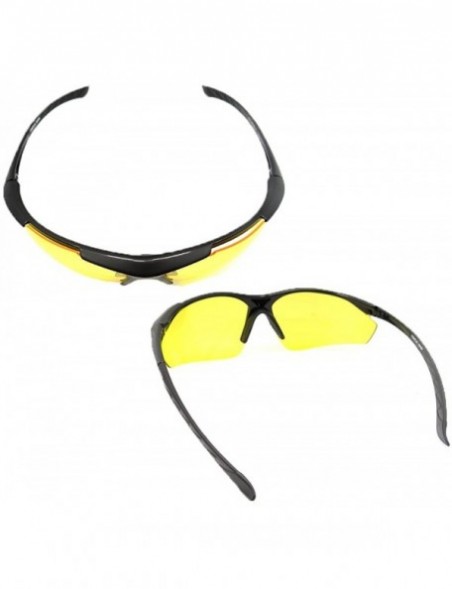 Rimless TR90 Yellow Polarized Sunglasses for Night Riding- Driving and Cycling - Jet Black - CN11Z25P7QR $14.43