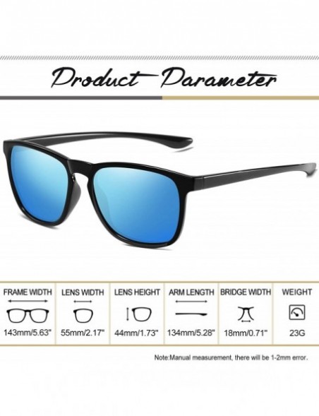 Rectangular Fashion Oversized Sunglasses for Men - Retro Womens Lightweight Sunglasses Polarized E8942 - CE18GOW0XGD $19.28