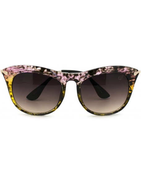 Butterfly Vintage Retro Women's Unique Curvy Design Fashion Sunglasses - Purple Yellow - CQ11MJKOYTJ $12.00