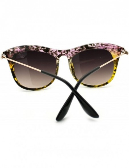 Butterfly Vintage Retro Women's Unique Curvy Design Fashion Sunglasses - Purple Yellow - CQ11MJKOYTJ $12.00