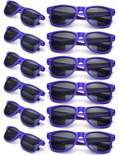 Square Bulk 12 Pack Neon Retro Sunglasses Unisex Adult Kids Party Favors Decor Glasses - Adult Royalblue - C018ENLM9NH $19.42