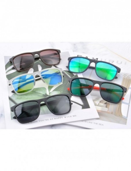 Rectangular Polarized Sunglasses Fishing Driving Glasses for Men Anti-glare TR90 Frame-SSH2001 - Black Frame With Grey Lens -...
