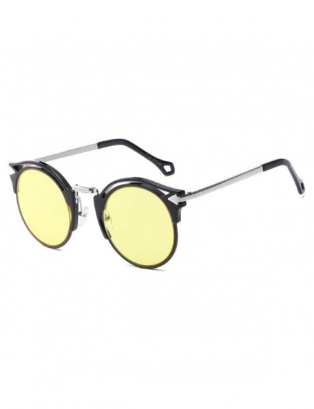 Square 2020 Sunglasses Female Retro Big Frame Arrow Glasses Bright Sunglasses (Bright Black Gray Lens) - CX190L68XLO $10.37