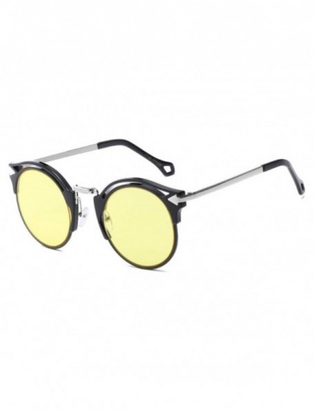 Square 2020 Sunglasses Female Retro Big Frame Arrow Glasses Bright Sunglasses (Bright Black Gray Lens) - CX190L68XLO $10.37