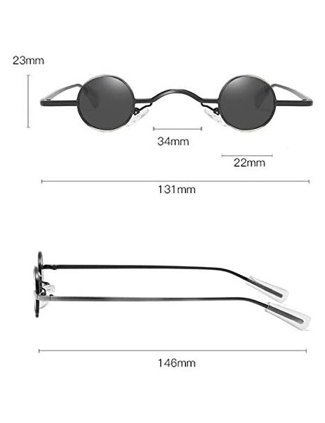 Round 2020 New Fashion Hip Hop Sunglasses Glasses Vintage Retro Round Shape Aviator Sunglasses - Black - C5196SXCTNT $9.61