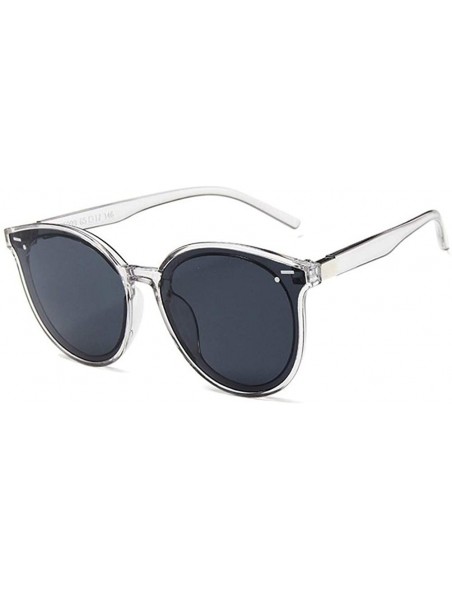 Oversized Cat Eyes Round Sunglasses for Women Oversize Travel Eyewear UV400 - Pink - CG190348OXI $11.84