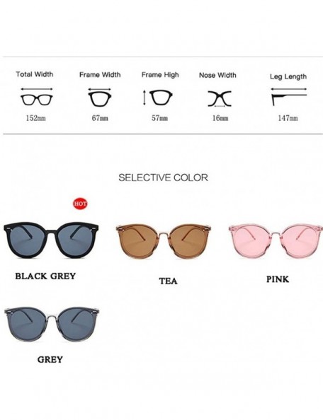 Oversized Cat Eyes Round Sunglasses for Women Oversize Travel Eyewear UV400 - Pink - CG190348OXI $11.84