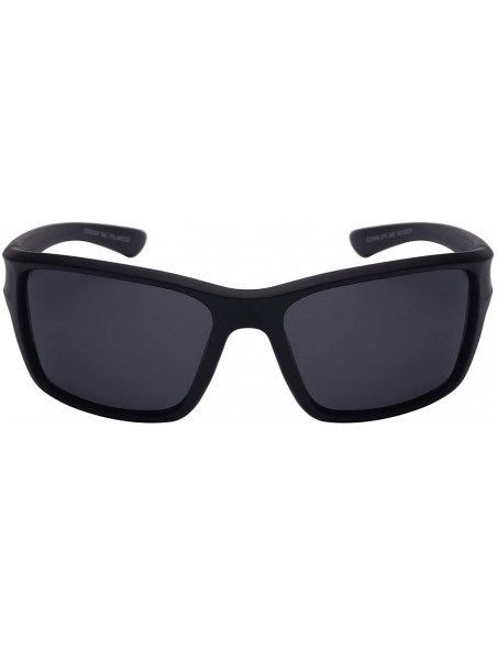 Wrap Sports Style Sunglasses with Polarized Lens 570057AM-P - Matte Black - CN12N4Z5NR5 $13.57