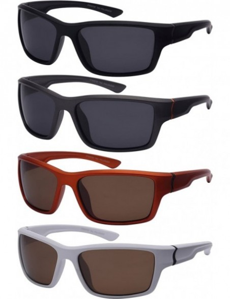 Wrap Sports Style Sunglasses with Polarized Lens 570057AM-P - Matte Black - CN12N4Z5NR5 $13.57