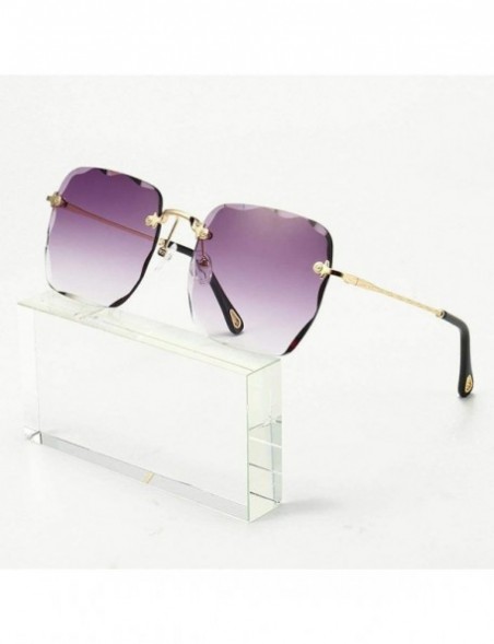 Square New Women Eyewear Casual Square Shape Gradient Color Sunglasses Sunglasses - Gray - CC190ODQ5M3 $41.27