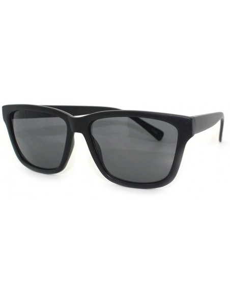 Square Hip Retro Modern Unisex Sunglasses Square Rectangular Frame - Matte Black - CW11RMGHYXN $11.13